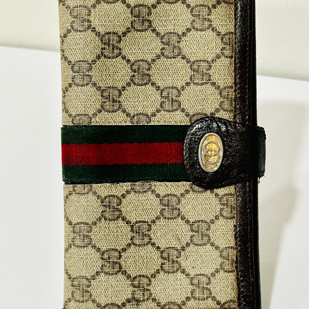 Gucci Beige and Brown Wallet with Red and Green Stripe - Picture 11 of 15